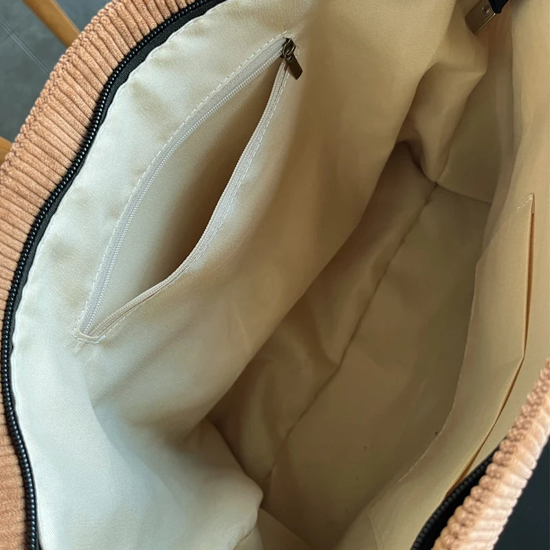 TrendyChic Corduroy Shoulder Bag